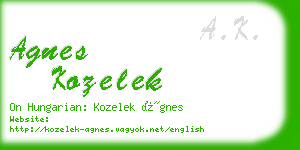 agnes kozelek business card